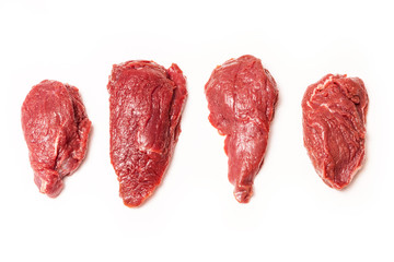 Canvas Print - Kangaroo meat isolated on a white studio background.