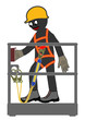 aba2 aba ArbeitsBuehnenArbeiter - PSAgA - Persönliche Schutzausrüstung gegen Absturz - A3 A4 Plakat - g4443