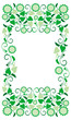 Color frame with decorative flowers silhouettes. Vector clip art.