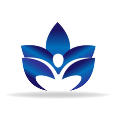 Wall Mural - Lotus yoga figure logo 