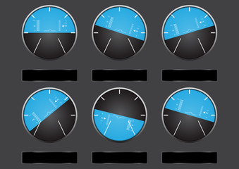 Set of airplane altitude display