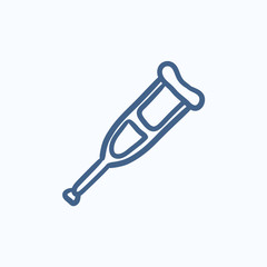 Sticker - Crutch sketch icon.