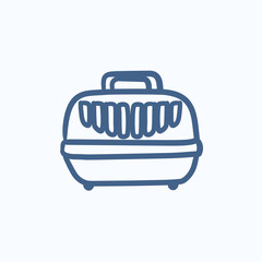 Poster - Pet carrier box sketch icon.