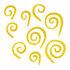 Wall Mural - Zentangle doodle gold golden swirl ink hand drawn isolated