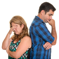 Wall Mural - Divorce, Conflicts in marriage - Sad hispanic couple