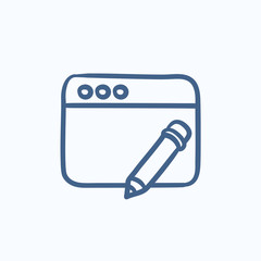 Fototapete - Digital art sketch icon.