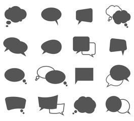 Wall Mural - Cartoon speech bubbles in oval and rectangle shape