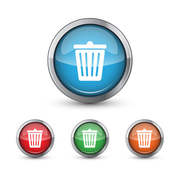 button vector icons trash can