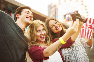 Wall Mural - Amusement Park Friends Enjoyment Lifestyle Concept