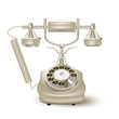 vintage phone on white. vector illustration