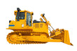 New modern loader or bulldozer - excavator isolated on white bac