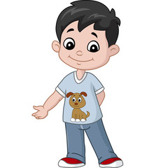 Happy little boy cartoon