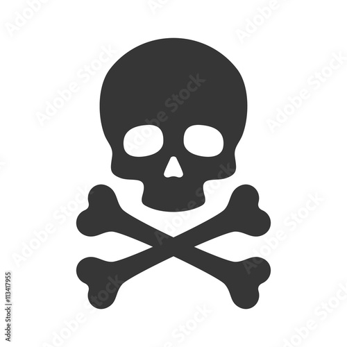Fotografía Skull and Crossbones Icon on White Background. Vector