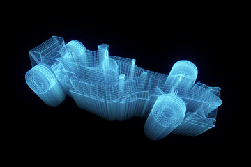 Wall Mural - F1 Ferrari Wireframe Hologram
