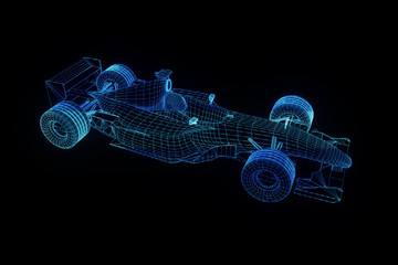 Wall Mural - F1 Ferrari Wireframe Hologram
