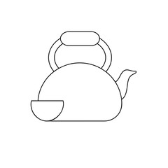 Poster - Teapot and cup line icon