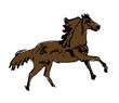 pferd illustration braun