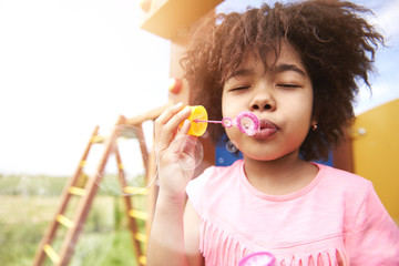 Wall Mural - Bubble soap at the playground