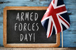 text armed forces day and flag of United Kingdom