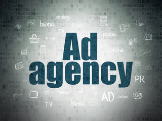 Marketing concept: Ad Agency on Digital Data Paper background