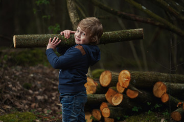 Wall Mural - photo of little sweet lumberjack