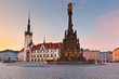 Town hall and Holy Trinity Column in the main square of the old town of Olomouc, Czech Republic.