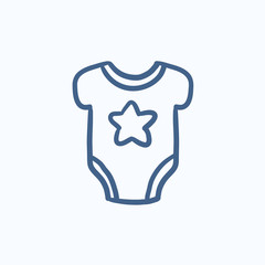 Sticker - Baby short-sleeve bodysuit sketch icon.