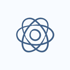 Poster - Atom sketch icon.