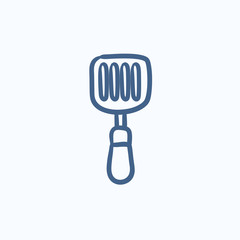 Wall Mural - Kitchen spatula sketch icon.