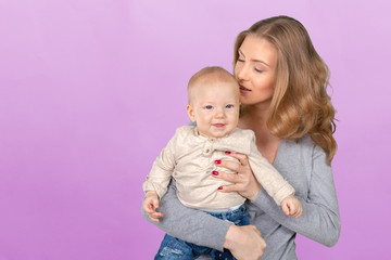 happy young mother and her son