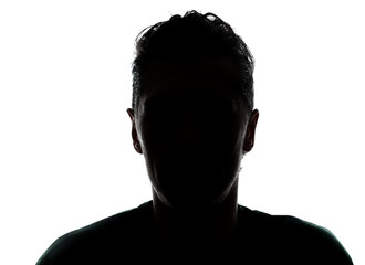 hidden face in the shadow.male person silhouette