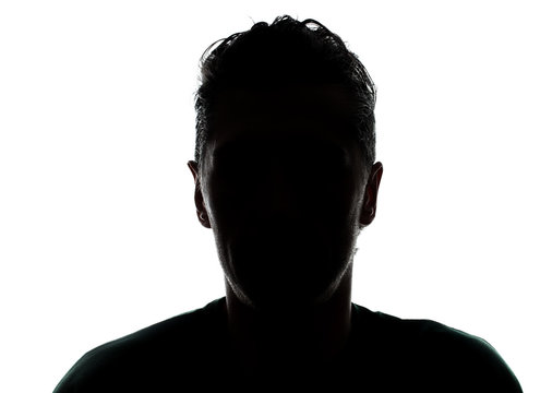 Fototapete - Hidden face in the shadow.male person silhouette