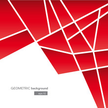 Geometric Abstract Red Polygons, Vector Background