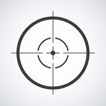 Target Icon, Sight Sniper Symbol Isolated On A Gray Background, Crosshair And Aim Vector Illustration Stylish For Web Design