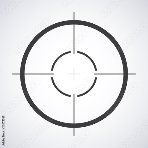 Fotomural Target icon, sight sniper symbol isolated on a gray background, Crosshair and ai