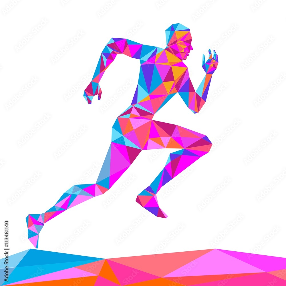 The crystal runner vector illustration on a white background Stock Vector |  Adobe Stock, image size:1000x1000