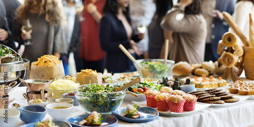 Fotografie, Obraz Brunch Choice Crowd Dining Food Options Eating Concept