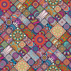 Ethnic floral seamless pattern