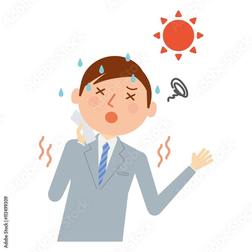 熱中症 男性 ビジネスマン イラスト Stock Illustration Adobe Stock 熱中症 男性 ビジネスマン イラスト Stock Illustration Adobe Stock