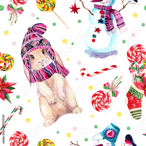 Materiał do szycia Aquarell Winter Hintergrund