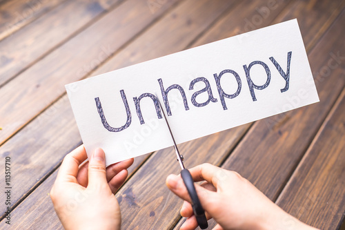 Cuadros en Lienzo unhappy to happy on paper by scissors