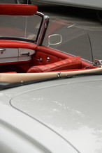 Clasic Convertible Car With Red Red Upholstery
