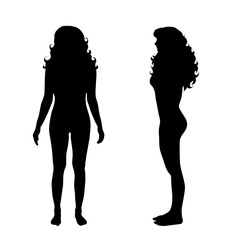 Sticker - Vector silhouette of woman.