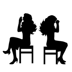 Sticker - Vector silhouette of woman.