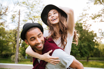 Sticker - Happy couple having fun outdoors