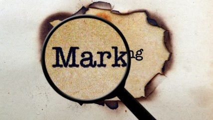 Wall Mural - Magnifying glass on marketing text