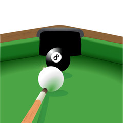 Siegstoß beim Billard