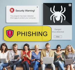 Canvas Print - Phishing Virus Internet Security System Concept