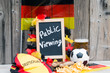 Fußball Europameisterschaft-Weltmeisterschaft -Puplic Viewing mit Fanartikel-Bier-Chips und Grillfleisch-Deutschland