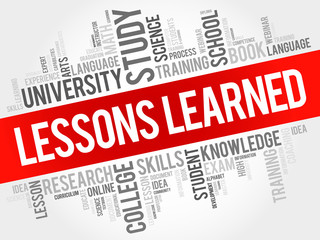 Wall Mural - lessons learned word cloud, education concept